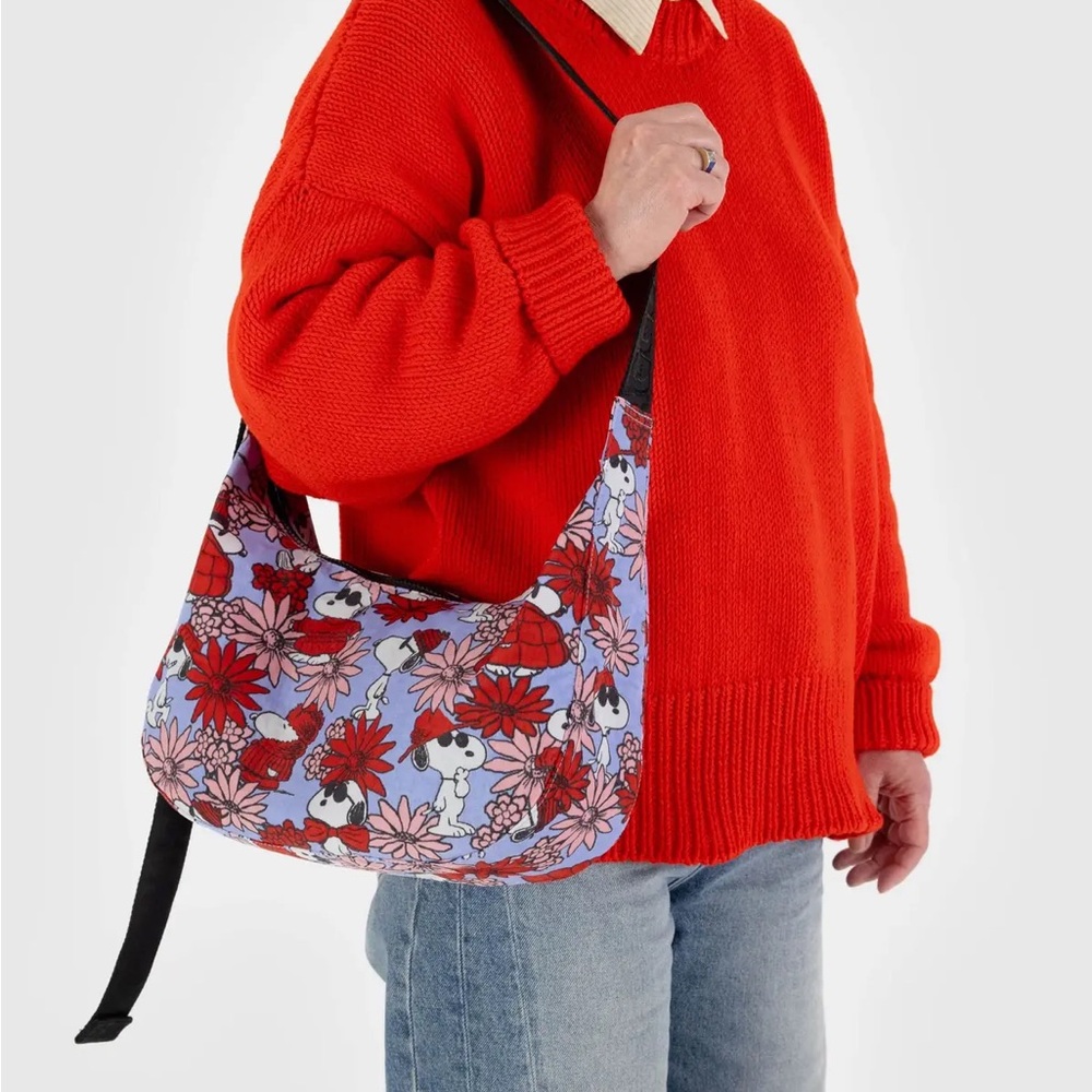 Baggu Snoopy Floral Print Crescent bag